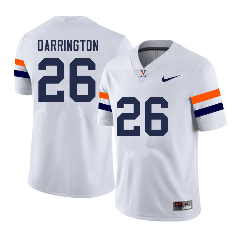 Men #26 Devin Darrington Virginia Cavaliers College Football Jerseys Sale-White